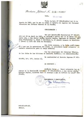Resolución Jefatural N° 114-1985/AGN/J