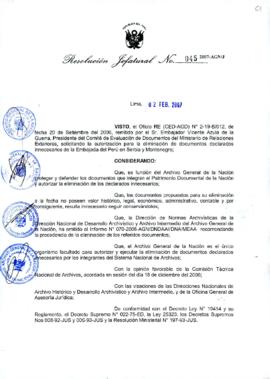 Resolución Jefatural N° 045-2007-AGN/J