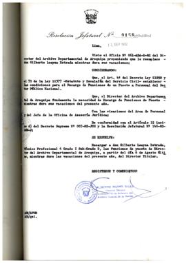 Resolución Jefatural N° 158-1982/AGN/J