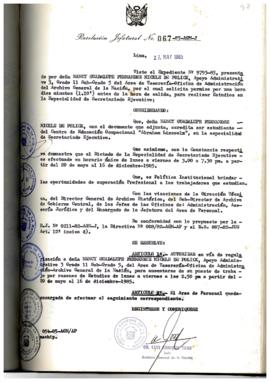 Resolución Jefatural N° 067-1985/AGN/J