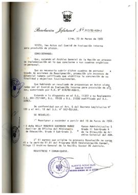 Resolución Jefatural N° 017-1982/AGN/J