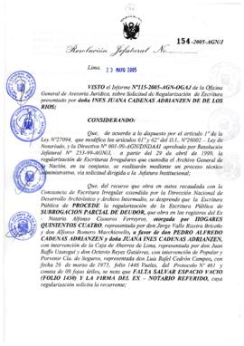 Resolución Jefatural N° 154-2005-AGN/J