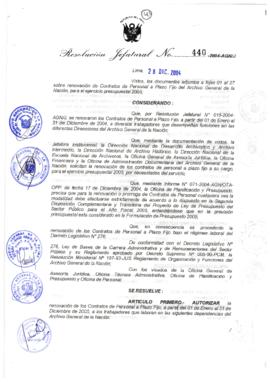 Resolución Jefatural N° 440-2004-AGN/J