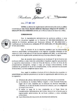 Resolución Jefatural N° 359-2012-AGN/J