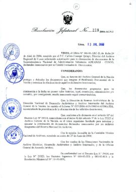 Resolución Jefatural N° 219-2006-AGN/J