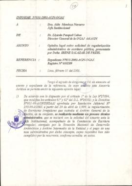 INFORME 031-2001-AGN-OGAJ