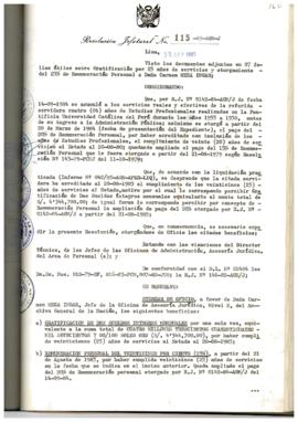 Resolución Jefatural N° 115-1985/AGN/J