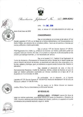 Resolución Jefatural N° 007-2009-AGN/J