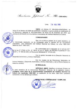 Resolución Jefatural N° 060-2005-AGN/J