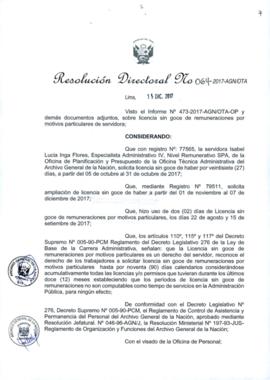 Resolución Directoral N° 064-2017-AGN/OTA