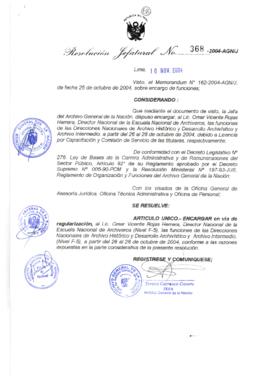 Resolución Jefatural N° 368-2004-AGN/J