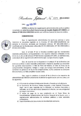 Resolución Jefatural N° 075-2013-AGN/J