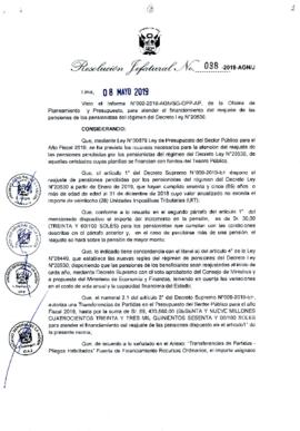 Resolución Jefatural N° 088-2019-AGN/J