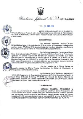 Resolución Jefatural N° 018-2015-AGN/J