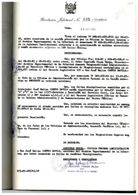 Resolución Jefatural N° 105-1985/AGN/J