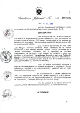 Resolución Jefatural N° 584-2009-AGN/J