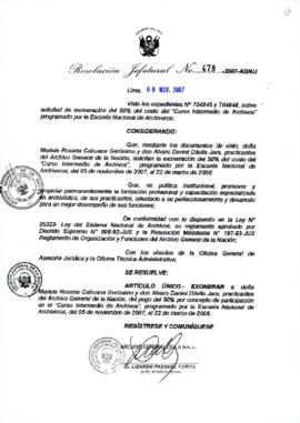 Resolución Jefatural N° 478-2007-AGN/J