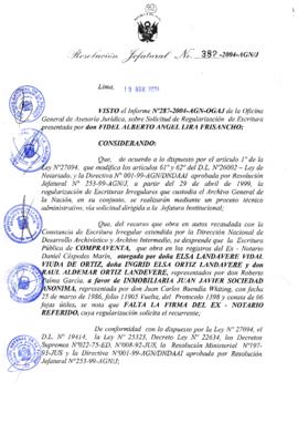 Resolución Jefatural N° 382-2004-AGN/J