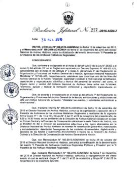 Resolución Jefatural N° 227-2016-AGN/J