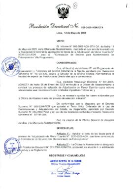 Resolución Directoral N° 029-2005-AGN/OTA