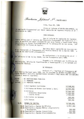 Resolución Jefatural N° 050-1982/AGN/J