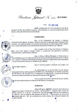 Resolución Jefatural N° 123-2013-AGN/J