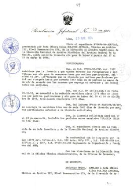Resolución Jefatural N° 049-1994/AGN/J
