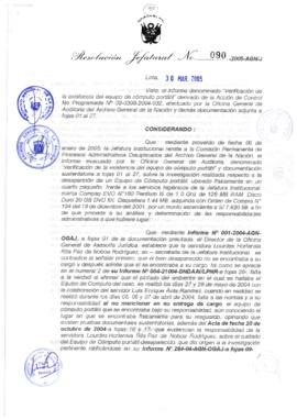 Resolución Jefatural N° 090-2005-AGN/J